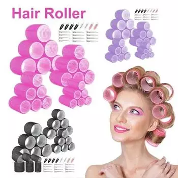 48 шт./компл. бигуди для волос с заколками 25/36/45/60 мм длинные средние короткие волосы челка бигуди DIY женские без нагрева укладка волос завивка инструменты чёрный