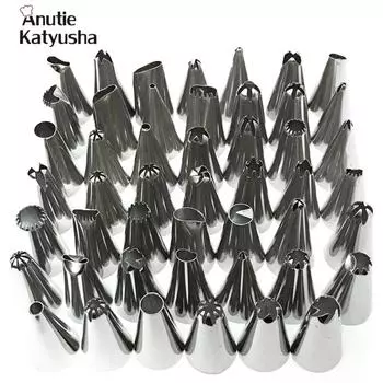 48 шт./компл. насадки для труб из нержавеющей стали для глазури, насадки для роз и тюльпанов, инструменты для украшения торта 48Pcs/set