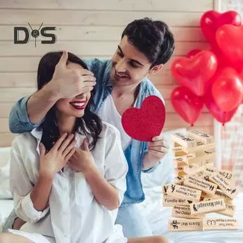 48 шт./компл., строительный блок, штабелируемая башня, пара, свидание, ночь, вопрос, деревянный блок, для взрослых, вечерние игры, подруга, парень, подарок на день Святого Валентина Sets