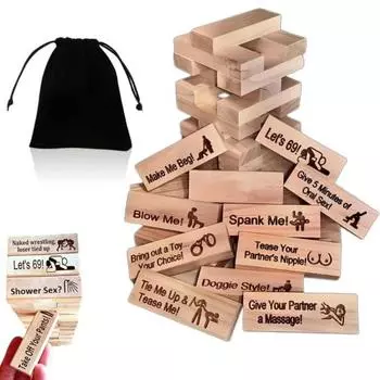 48 шт./компл. взрослых строительных блоков падающая башня свидание вечер пара мероприятия деревянный штабелируемый блок