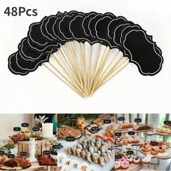 48 шт. Мини-доска для записей, держатель для визитных карточек, этикетка с номером бренда, цена на стол для вечеринки в ресторане дома 48Pcs