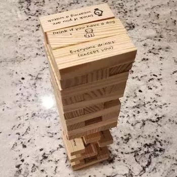 48 шт./набор строительных блоков, падающая башня, игра с напитками, деревянная многопользовательская игра для взрослых, интерактивная игра с укладкой кирпичей, реквизит для ночной вечеринки