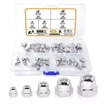 48 шт. наружных шестигранных гаек с круглой головкой, 304 нержавеющая сталь, колпачковые гайки, подходят для установки автомобильных шин