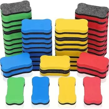 48 шт. Немагнитные сухие ластики для досок в форме кости. Компактный мини-очиститель и салфетка для эффективного сухого стирания. Идеально подходит для использования в классе, домашнем офисе 48pcs зелёный