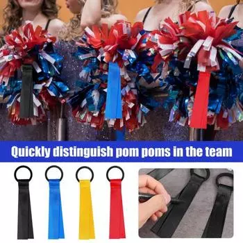 48 шт. помпонов для поддержки болельщиков, именные бирки, этикетки с лентами для поддержки болельщиков, бирки для рюкзаков, брелоков, дорожных чемоданов чёрный