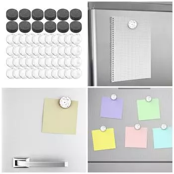 48 шт. прозрачных стеклянных кабошонов и магнитов для поделок, 1-дюймовые круглые магниты на холодильник с клейкой основой для магнита на холодильник