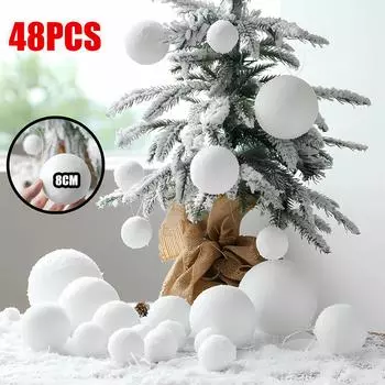48 шт. Рождественская елка Снежный шар украшения фестиваль принадлежности для украшения потолка Белый пенопластовый шар магазин фестиваль принадлежности для украшения