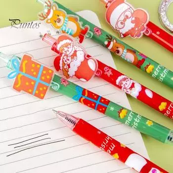 48 шт. Рождественская гелевая ручка с пером 0,5 мм, праздничная тематическая ручка с кнопкой, подарок для студентов, офисных работников, учителей 48pcs