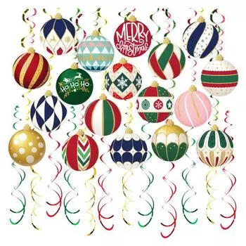 48 шт. Рождественские подвесные спирали, украшения, лампочка, снежинка, потолочная гирлянда для дома, офиса, торгового центра, зимнего праздничного декора 1 Set