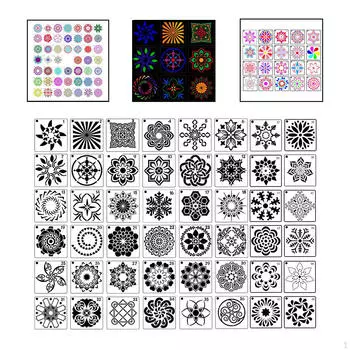 48 шт. трафареты мандалы для рисования красками выдалбливают узор домашнего декора