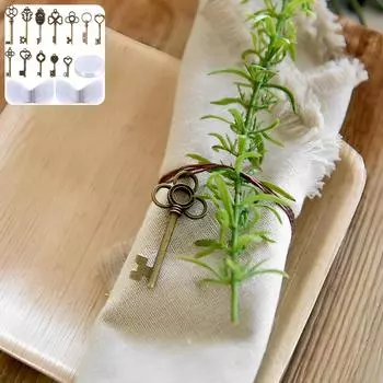 48 шт. винтажных скелетных ключей, подвески в виде летающих ключей своими руками с 48 парами крыльев стрекозы и 30-метровой хрустальной нитью, металл, антиквариат бронзовый