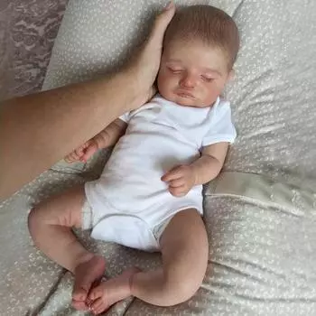 48 см эмуляция куколки Розали милая спящая кукла-реборн тканевое тело чистая ручная роспись 3D кожа кукла-реборн детский праздничный сюрприз подарок cloth body