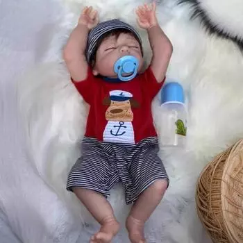 48 см имитация куклы Rebirth полная резина мужская кукла Reborn кукла Rebirth Cross Border 48cm красный