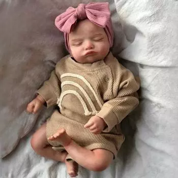 48 см очаровательная спящая эмуляционная кукла Розали с мягким тканевым телом, кукла-реборн для малышей, нарисованная вручную прическа, кукла-младенец, игрушка для детей, праздничные подарки cloth body
