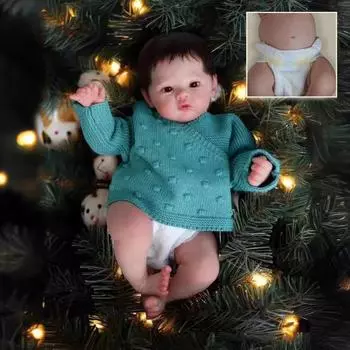 48 см приятный хлопок/полный виниловый корпус Meadow Reborn для малышей, одежда для малышей, зеленый свитер, реалистичные видимые вены, кукла для новорожденной девочки, детская игрушка для раннего образования Cloth body