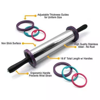 48 см регулируемая скалка с антипригарным силиконовым ковриком для выпечки, нержавеющая сталь, скалка для помадки, коврик для пиццы, подкладка для выпечки