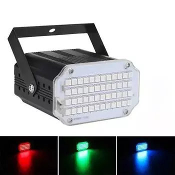 48 светодиодных стробоскопов Rgb, дискотека, DJ, вечеринка, праздник, Рождество, музыкальный клуб, звуковая активация, вспышка, сценический световой эффект flash lamp чёрный