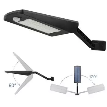 48 светодиодов Солнечный свет Датчик движения для улицы Водонепроницаемый Внутреннее освещение для сада, гаража, забора, стены Четыре режима вращающаяся солнечная лампа Warm-4000K