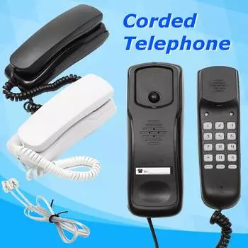 48 В постоянного тока, настенное крепление, проводной телефон, телефон для ванной комнаты, домашнего офиса, настольный телефон, идентификатор вызывающего абонента, черный/белый чёрный