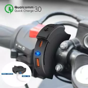 48 Вт быстрое зарядное устройство для мотоцикла QC3.0 18 Вт PD 30 Вт кронштейн для зарядки на руль водонепроницаемое зарядное устройство для велосипеда и телефона адаптер для розетки 12/24 В
