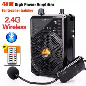 48 Вт проводной/беспроводной микрофон, Bluetooth-динамик, усилитель для классной комнаты, динамик, усилитель для гида, TF-карта, USB