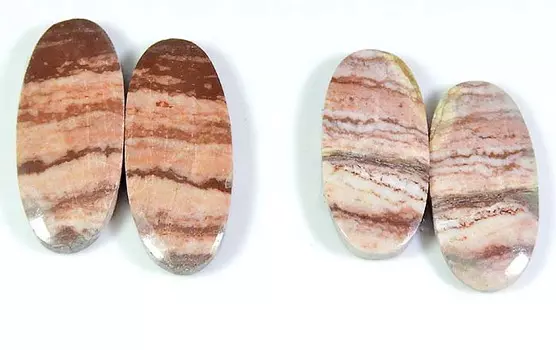 48Cts. Натуральная яшма зебра пара овальных кабошонов драгоценных камней россыпью 2 пары лот PP-1343