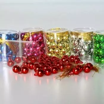48PCS Baubles Christmas Balls Tree Decoration Glitter 1.5cm Ornament Decor Tree Decoration Balls Party Hanging Pendant серебряный