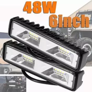 48W 12V 16LED Автомобильный рабочий свет Бар Прожектор дальнего света Противотуманная фара для внедорожника Off-Road 1pc