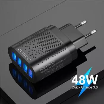 48W Quick Charger 3.0 USB Зарядное устройство Tablet EU US UK Plug Wall Адаптер зарядного устройства для мобильного телефона Быстрая зарядка