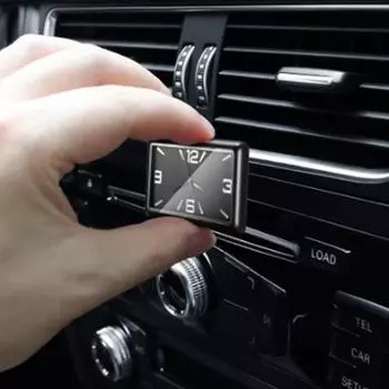 48X32MM Мини светящиеся часы для автокалибровки, внутренние наклеиваемые кварцевые часы для приборной панели, для стайлинга автомобильных аксессуаров чёрный