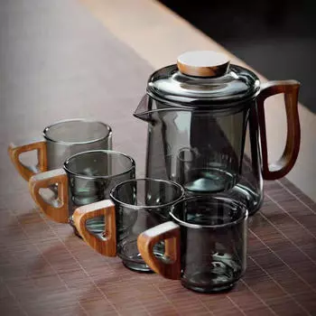 490 мл стеклянный чайник для заваривания листьев кунг-фу, портативный прозрачный чайник с заварником B