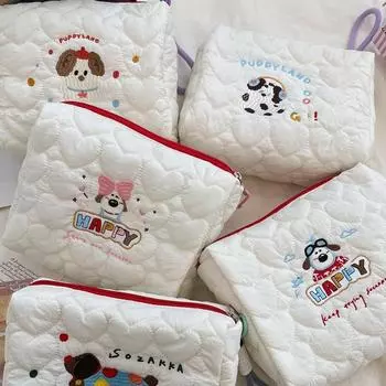 49211 Очаровательная косметичка с вышитым щенком - новый клатч и сумка для хранения в мультяшном стиле