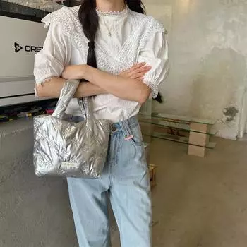 49221 Стеганая симпатичная маленькая квадратная сумка для завтрака и покупок