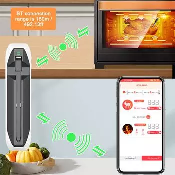 492FT беспроводной термометр для мяса Smart BT термометр для мяса для гриля, коптильни, духовки, приготовления пищи, кухни белый