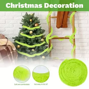 49.2 футов Рождественская искусственная лента, искусственная ткань, мягкий венок, мягкие полоски, рождественский венок, бигуди для обертывания, украшения One Size