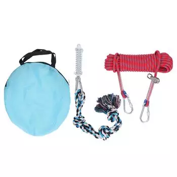 49,2-футовая пружинная веревочная игрушка для собак, интерактивная безопасная игрушка для наращивания мышечной массы, перетягивание каната для собак, для маленьких и средних размеров красный