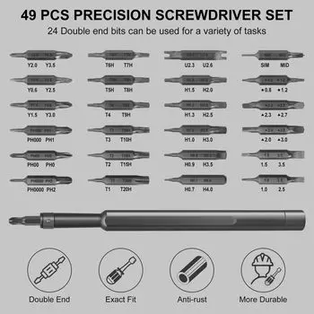 49 in 1 Magnetic Screwdriver Set Precision ScrewdriverKit Electronic Repair Tool Set for Laptop iPhone Computer PS5 Xbox Macbook чёрный