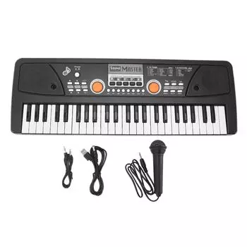 49-клавишная электронная клавиатура, многофункциональная перезаряжаемая портативная цифровая пианино-клавиатура с