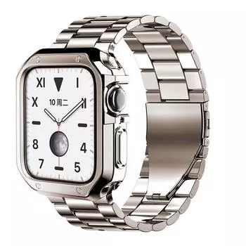 49 мм металлический ремешок + силиконовый чехол для Apple Watch ремешок 41 мм 45 мм 40 мм 44 мм чехол браслет Correa серии 8 7 6 SE 5 4 3 8 Ultra 42 мм