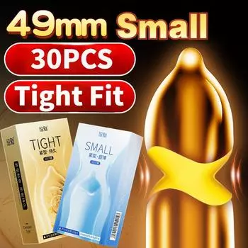 49 мм плотно прилегающие презервативы для мужчин 30 шт. маленький размер ультратонкий пенис рукав анти-выпадение презерватив для взрослых пар секс-игрушка продукт сексшоп
