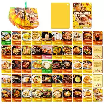 49 Realistic Delicious Food Cognition Cards Parent-Child Interactive Education Enlightenment Education Cards