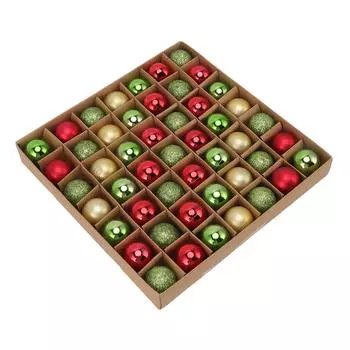 49 шт. Мини-елочные шары, украшения, небьющиеся, блестящие, красочные, елочные шары для праздника, свадьбы разноцветный