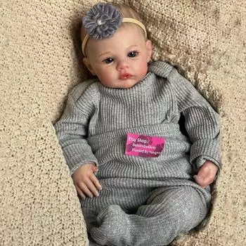 49 см тканевое тело Reborn Baby Кукла для малышей Луг Ручная работа 3D Окрашенные видимые вены Кукла для новорожденного Уже готовая Реалистичная кукла Игрушки для детей Подарок 49cm