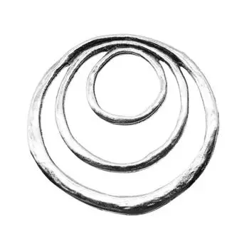 49x51 мм 3-слойные круглые подвески античное серебро, материал ювелирного бренда: WYISYWG 1 шт.