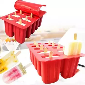 4/10 Cavity Ice Cream Silicone Mold for Baking Ice Cube Maker Freezer Desserts Tray DIY Homemade Popsicle Mould Kitchen Tools