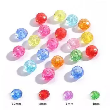 4-10 мм граненые акриловые бусины, красочные прозрачные колеса, свободные бусины-разделители для изготовления ювелирных изделий, аксессуары «сделай сам» 6mm 200pcs белый