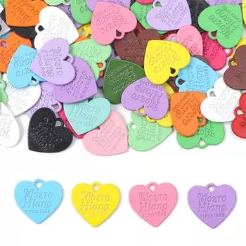 4/10 шт. подвеска в виде сердца, подвески из металла, буквы, аэрозольная краска, кулон для DIY серьги, ожерелье, аксессуары для изготовления ювелирных изделий ручной работы 4pcs жёлтый