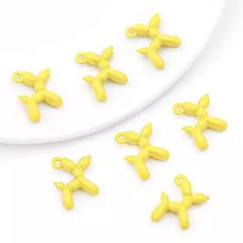4-10 шт. подвески из сплава с каплями масла и эмали, разноцветные подвески в виде щенка для изготовления ювелирных изделий своими руками, ожерелья, браслета, серег, поделок 4pcs жёлтый