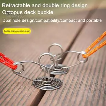 4/10 шт., уличные колья, веревка для палатки, пружинные пряжки, высокопрочные, нержавеющие, портативные, натяжитель веревки для палатки, гвозди для палатки 4pcs