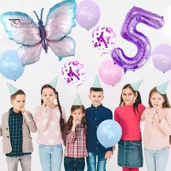 4/11 шт. воздушный шар с номером бабочки, металлический герметичный более толстый детский душ, день рождения, свадебное украшение, большой комплект воздушных шаров из алюминиевой пленки